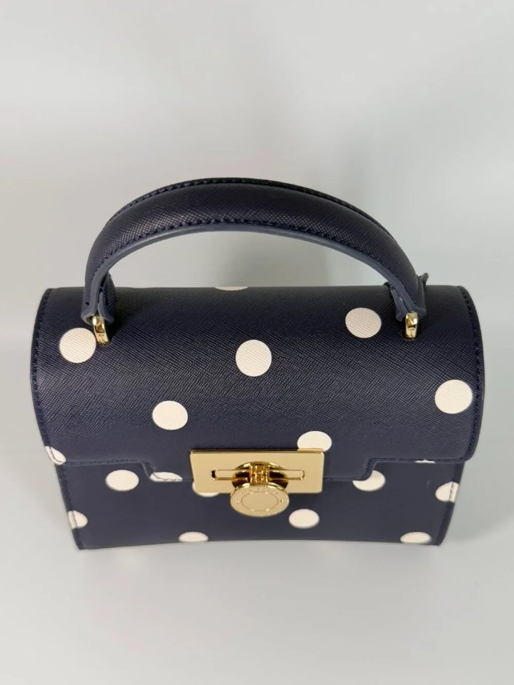 NWT Ted Baker Lili Top Handle Satchel Navy White Polka Dot Crossbody Bag